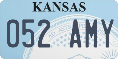 KS license plate 052AMY
