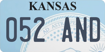 KS license plate 052AND