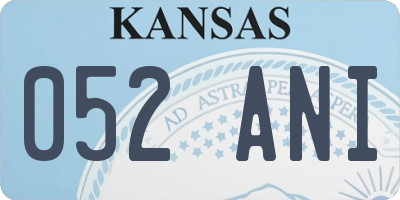 KS license plate 052ANI