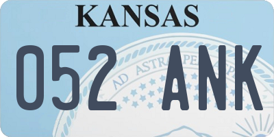 KS license plate 052ANK
