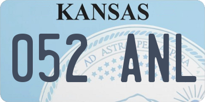KS license plate 052ANL