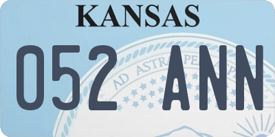 KS license plate 052ANN