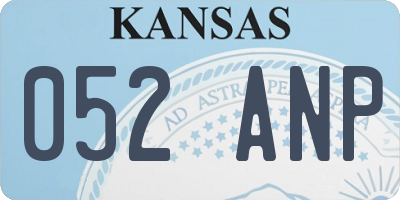 KS license plate 052ANP