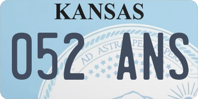 KS license plate 052ANS