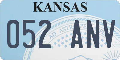 KS license plate 052ANV