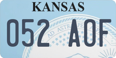 KS license plate 052AOF
