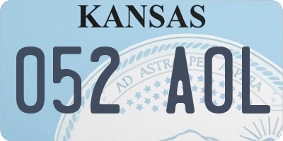 KS license plate 052AOL