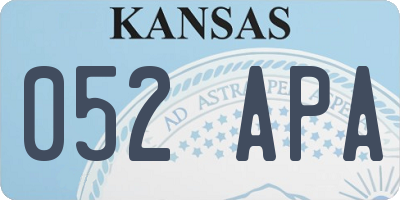 KS license plate 052APA