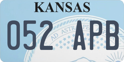 KS license plate 052APB