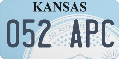 KS license plate 052APC