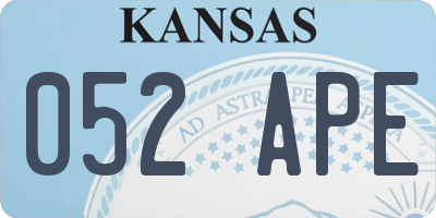 KS license plate 052APE