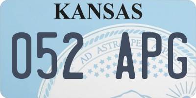 KS license plate 052APG