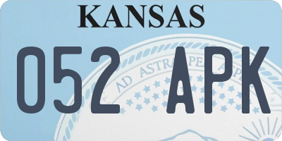 KS license plate 052APK