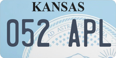 KS license plate 052APL