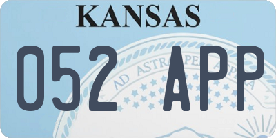 KS license plate 052APP