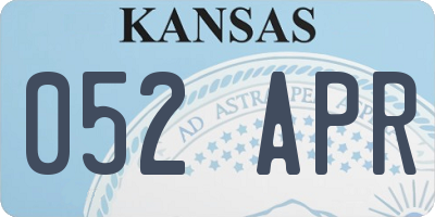 KS license plate 052APR