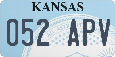 KS license plate 052APV