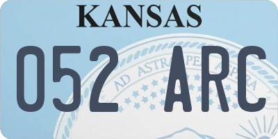 KS license plate 052ARC