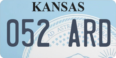 KS license plate 052ARD