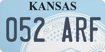 KS license plate 052ARF