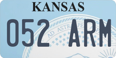 KS license plate 052ARM