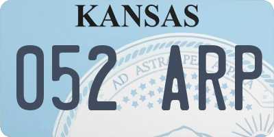 KS license plate 052ARP