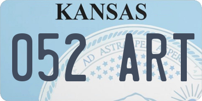 KS license plate 052ART