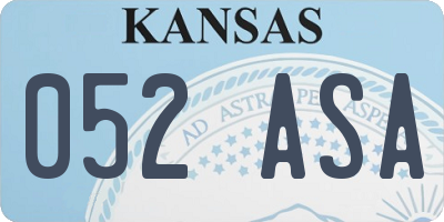 KS license plate 052ASA