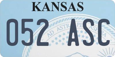 KS license plate 052ASC