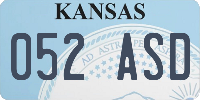 KS license plate 052ASD