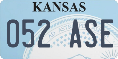 KS license plate 052ASE