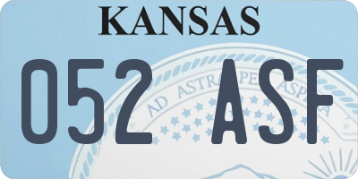KS license plate 052ASF