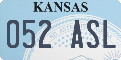 KS license plate 052ASL