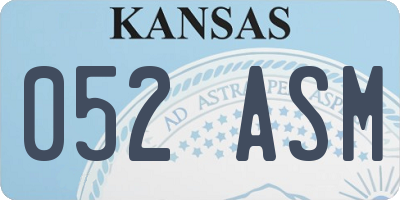 KS license plate 052ASM