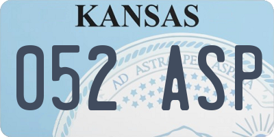 KS license plate 052ASP