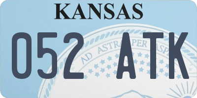 KS license plate 052ATK