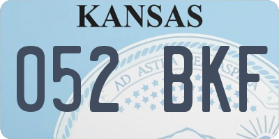 KS license plate 052BKF