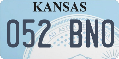 KS license plate 052BNO