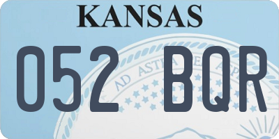 KS license plate 052BQR