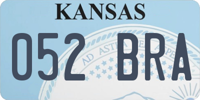 KS license plate 052BRA