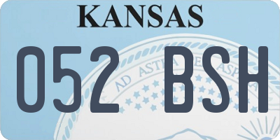 KS license plate 052BSH