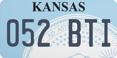 KS license plate 052BTI