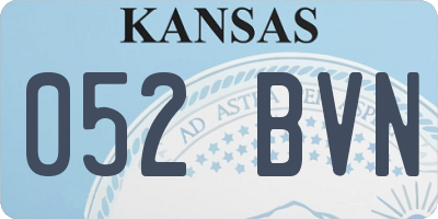 KS license plate 052BVN