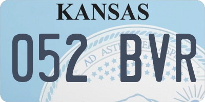 KS license plate 052BVR