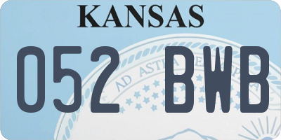 KS license plate 052BWB