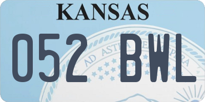 KS license plate 052BWL