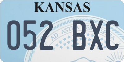 KS license plate 052BXC