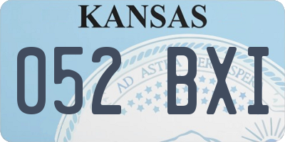 KS license plate 052BXI