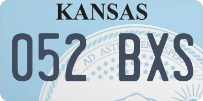 KS license plate 052BXS