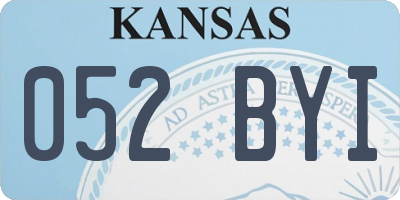 KS license plate 052BYI